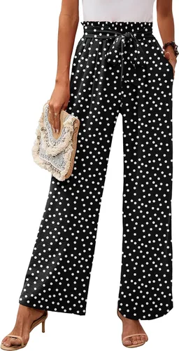 Vista 43 de Heymoments Wide Leg Pant for Women High Waist Trouser A01-negro