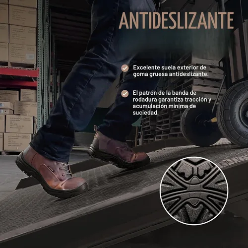 Vista 4 de EVERBOOTS - Botas de trabajo de cuero impermeables para hombre, modelo ultra seco, ligeras, botas de tobillo para construcción, techos, caza