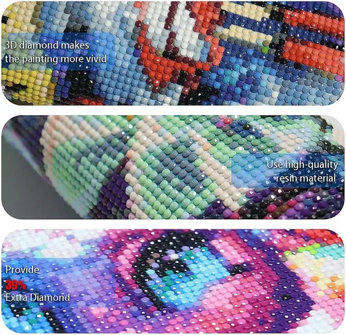 Vista 7 de JFYHAB Kits de pintura de diamantes de fénix 5D para adultos, taladro completo de Fénix de fuego, diamante redondo, punto de cruz, pintura colorida