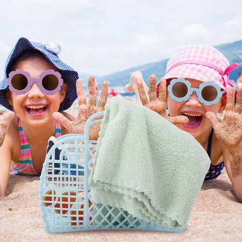 Vista 3 de Sweetude 6 juegos de bolsas de gelatina con lentes de sol de flores para niñas y mujeres, 6 bolsas de gelatina de plástico, bolsa de gelatina, cesta