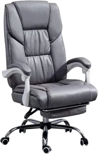 Vista 10 de Ergonomic Executive Leather Chairs with Footrest Lumbar Support Comfortable High Back Office Chair for Long Sitting Computer Home Bedroom Black