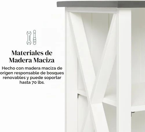 Vista 4 de Walker Edison - Estantería de madera de 2 niveles, librero, gabinete para el hogar, oficina.