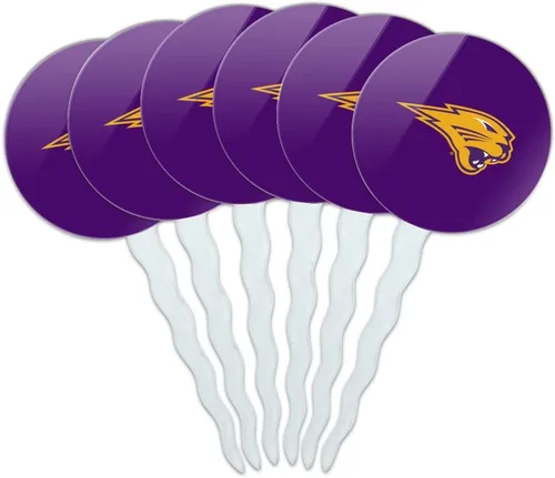 Vista 11 de Abilene Christian - Juego de 6 palillos para cupcakes con logotipo secundario