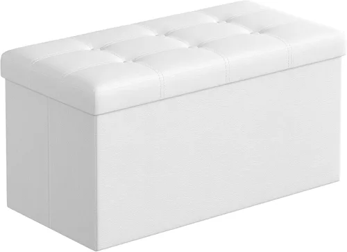 Vista 13 de Songmics Funda de piel sintética plegable – Banco de almacenamiento otomano reposapiés