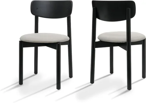 Vista 13 de Juego de 6 sillas de comedor de madera tapizadas modernas de mediados de siglo para muebles de habitación con diseño ergonómico duradero prémium