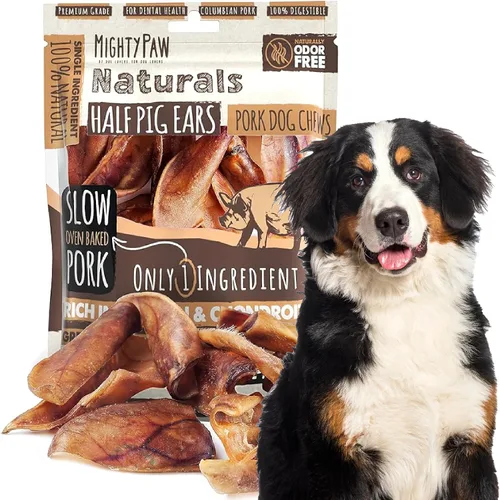 Vista 10 de Mighty Paw Orejas de vaca 100% naturales sin blanquear para perros, un solo ingrediente, orejas de vaca para perros, golosinas masticables adecuadas