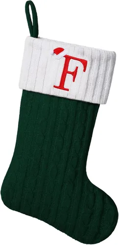 Vista 39 de Medias de Navidad personalizadas de 19 pulgadas con iniciales bordadas, medias de Navidad de punto negro para decoraciones de vacaciones familiares