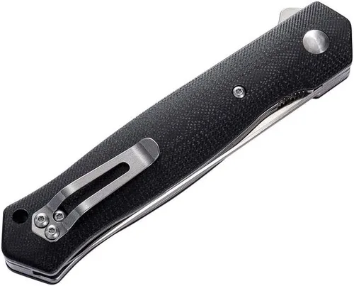 Vista 5 de MASALONG Cuchillo plegable táctico de acero D2 de precisión afilada para exteriores (negro G10)
