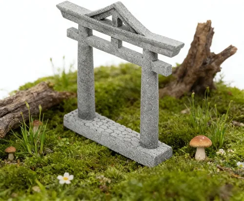 Vista 3 de Estatua japonesa de la puerta de Torii Santuario asiático Oriental
