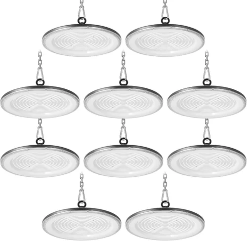 Vista 11 de loyal Luz LED de alta bahía, 500 W UFO High Bay Led Shop Lights 6000K 50000LM para almacén, taller, fábrica, gimnasio, garaje, granero, 2024, nuevo