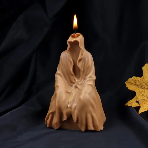 Vista 3 de Moldes de vela de silicona, 2 moldes de vela de bruja de mago de Halloween para hacer velas de cera, fabricación de jabón, fundición de resina