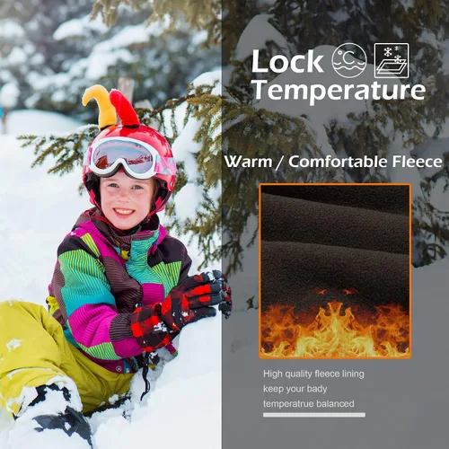 Vista 2 de Yinson Pantalones de nieve para niños, pantalones de esquí y senderismo para niños y niñas, impermeables, resistentes al viento