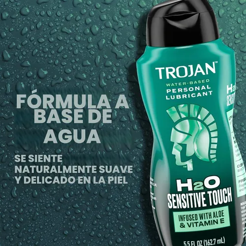Vista 3 de TROJAN Lubricante H2O Sensitive Touch Lubricante a base de agua, lubricante personal, 5.5 onzas líquidas