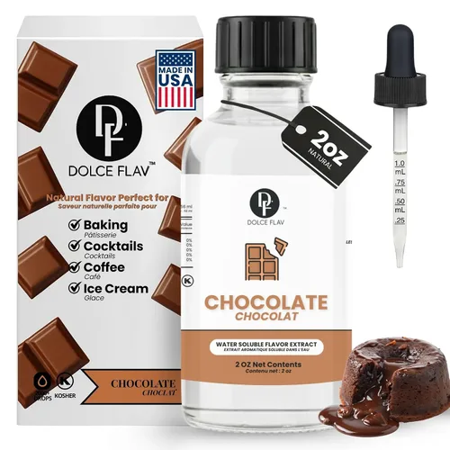 Vista 30 de Dolce Flav Extracto de mantequilla – 2 onzas soluble en agua, Kosher, sin azúcar, sabor concentrado de mantequilla de imitación para hornear