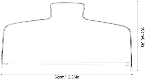 Vista 6 de Oumefar 2 unids en forma de arco cortador de pastel de alambre doble herramienta de rebanar pan para pastel de queso para restaurante