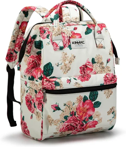 Vista 11 de Kinmac Mochila para laptop para mujeres y hombres, mochila de viaje de gran capacidad para computadora portátil de 15.6 pulgadas, Albaricoque