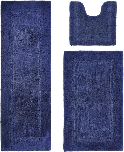 Vista 583 de Better Trends - Juego de 2 alfombras de baño 100% algodón, extra suaves, con borlas, de 17" x 24", alfombra de baño superabsorbente y reversible