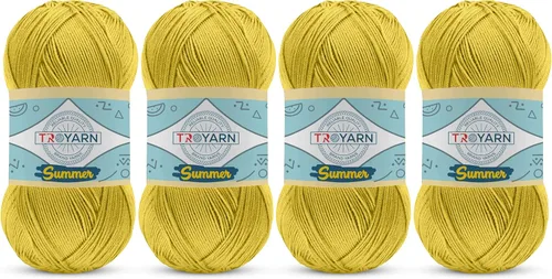 Vista 45 de 105001 - Hilo para tejer y ganchillo crema, 2 madejas (2 x 383 yardas), 100% microfibra acrílica