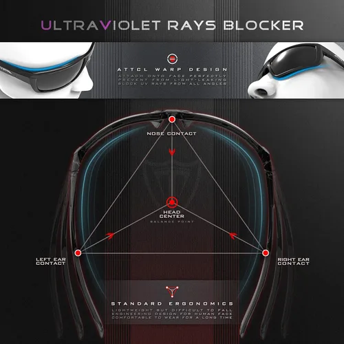Vista 6 de ATTCL - Gafas de sol polarizadas para hombres - Gafas deportivas de pesca 100 protección UV