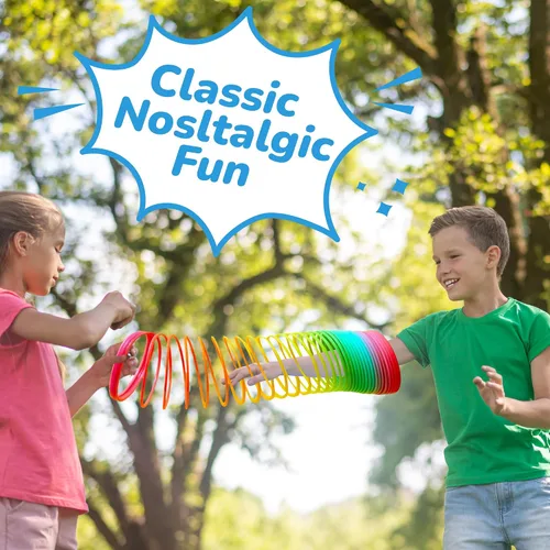 Vista 5 de Bedwina Jumbo Rainbow Spring Coil Toy - Bobina de resorte gigante de plástico de 6 pulgadas para niños, juguetes de primavera grandes para niños
