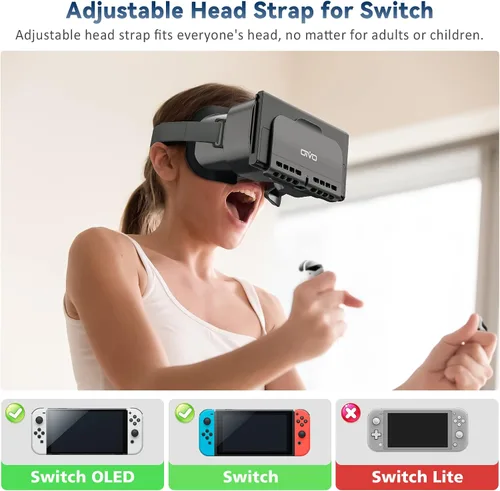 Vista 5 de Reemplazo de auriculares de realidad virtual para Nintendo Switch y Nintendo Switch OLED auriculares con interruptor de realidad virtual 3D de alta