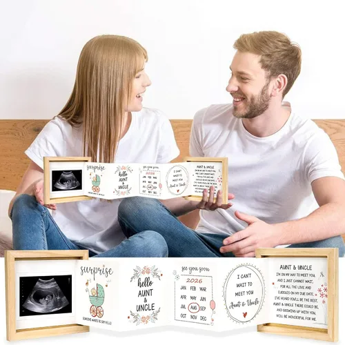Vista 4 de Blinking Stars Anuncio de tía y tío bebé, anuncio de embarazo, ideas de regalos para tía y tío, sorpresa revelación de embarazo a la familia