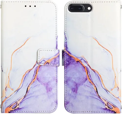 Vista 2 de Funda compatible con iPod Touch 7 tipo cartera para mujer, Touch 6 con tarjetero de piel de lujo con función atril, funda protectora para iPod Touch