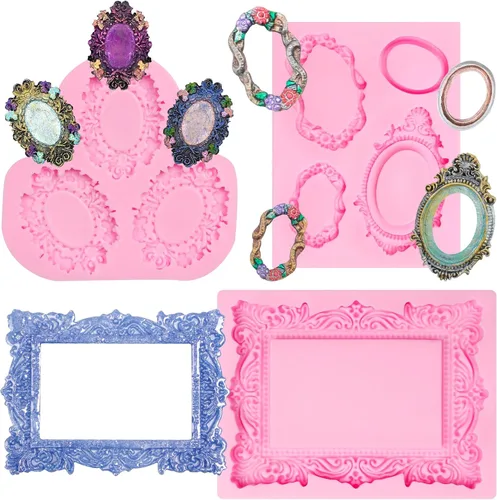 Vista 15 de Molde de fondant de silicona de voluta barroca para decoración de pasteles, 4.67x3.58 pulgadas Sin BPA, apto para lavavajillas, microondas, fácil