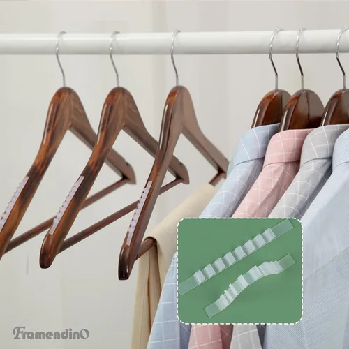 Vista 5 de Framendino, Paquete de 100 agarraderas de goma antideslizantes transparentes adhesivas para ropa con aletas