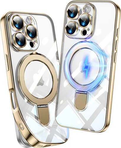 Vista 9 de Funda magnética para iPhone 14 Pro con soporte invisible [compatible con MagSafe] [protector completo de lente de cámara]