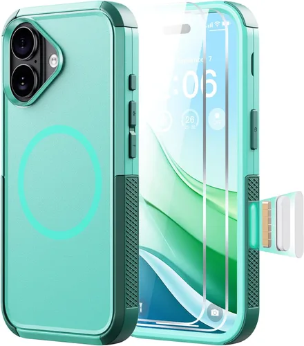 Vista 15 de Diverbox Funda para iPhone 13 [compatible con MagSafe] [con protector de pantalla] [a prueba de golpes] [a prueba de caídas] Funda de protección
