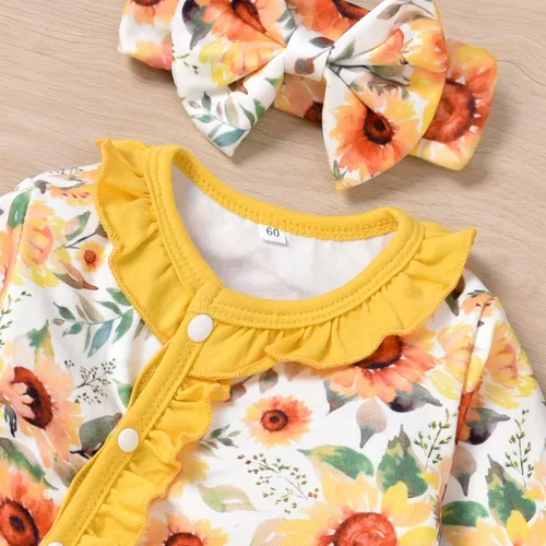 Vista 4 de Aalizzwell Mameluco para bebé niña, ropa de otoño e invierno con accesorios