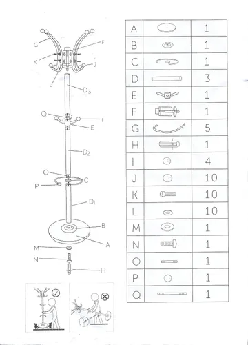 Vista 2 de UNIWARE Perchero de metal resistente de 70 pulgadas con revestimiento de PVC con soporte para paraguas, 14 ganchos, soporte de base de mármol