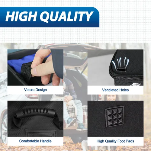 Vista 2 de WOLT Organizador de maletero de golf, bolsa de viaje de golf plegable y plegable, casillero de golf impermeable con compartimento separado