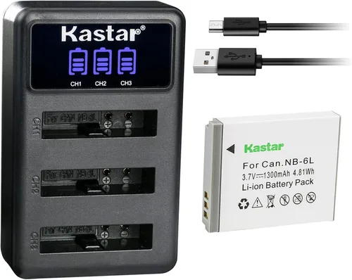 Vista 9 de Kastar Cargador de batería USB triple LCD compatible con Canon NB-6L NB-6LH, Canon PowerShot SX260 HS, PowerShot SX270 HS, PowerShot SX280 HS