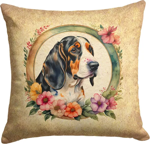 Vista 63 de Caroline's Treasures DAC2072PW1414 Affenpinscher and Flowers - Almohada decorativa de tela, lavable a máquina, para interiores y exteriores
