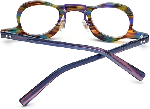 Vista 9 de HEPIDEM Acetate Glasses Frame Men,Round Optical Eyeglasses Women Vintage Retro Eyewear 9153