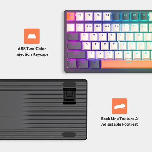 Vista 6 de Teclado para juegos K3-95% con cable y mouse de panal ultraligero con cable USB C en espiral, interruptor rojo lineal LIGHTSYNC RGB Chroma