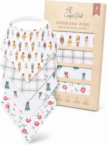 Vista 37 de Copper Pearl Baberos tipo bandana para bebé, paquete de 4 baberos de algodón suave para babear y dentición, absorbentes, ajuste ajustable, muchos
