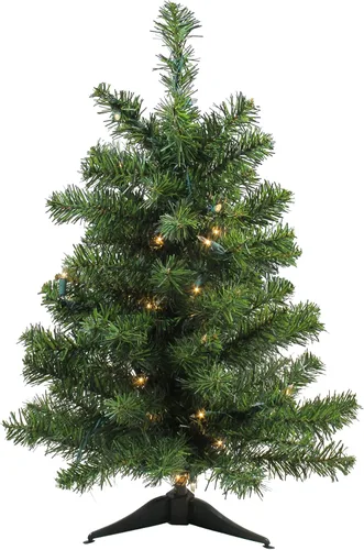 Vista 9 de Árbol de Navidad artificial de pino canadiense mediano preiluminado, 18 pulgadas, luces transparentes