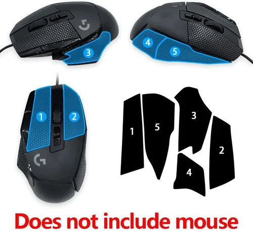 Vista 5 de Paneles laterales de ratóncinta de agarre antisudor para Logitech G502 X Lightspeed inalámbricocableadoG502 X Plus Gaming Mouse
