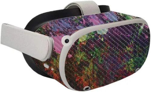 Vista 2 de MightySkins - Skin de fibra de carbono compatible con Oculus Quest 2 – Paint Drip Acabado de fibra de carbono texturizado protector, duradero