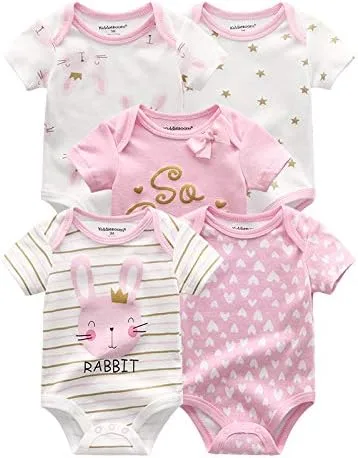 Vista 2 de Kiddiezoom Conjunto de ropa unisex de manga corta para bebé recién nacido