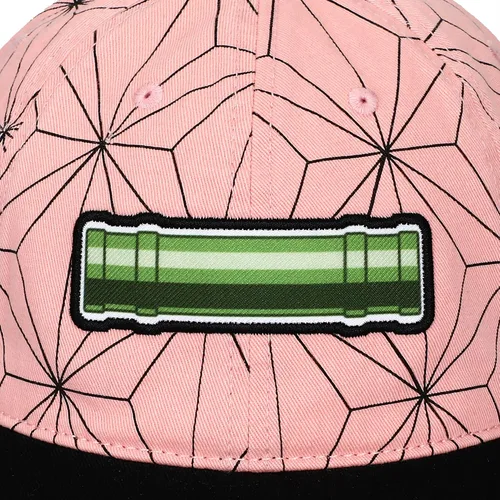 Vista 4 de Gorra de béisbol ajustable negra con logotipo bordado de Demon Slayer