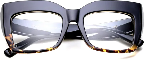 Vista 2 de FEISEDY Gafas cuadradas de gran tamaño Marco Gafas Mujeres B2475