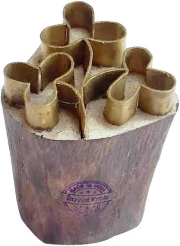 Vista 13 de Royal Kraft Sellos de madera de latón de hoja para impresión de bloques en arcilla, cerámica, tela Btag001