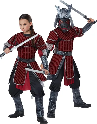 Vista 5 de Disfraz de Samurai Deluxe para niños, Rojo