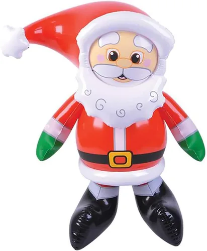 Vista 2 de The Dreidel Company Paquete de 2 inflables de Papá Noel de Navidad, 24 pulgadas, 2 pies de alto, perfecto para niños, reuniones, premios de aula