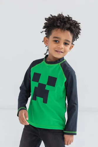 Vista 2 de Minecraft Camiseta de natación de manga larga raglán para cosplay