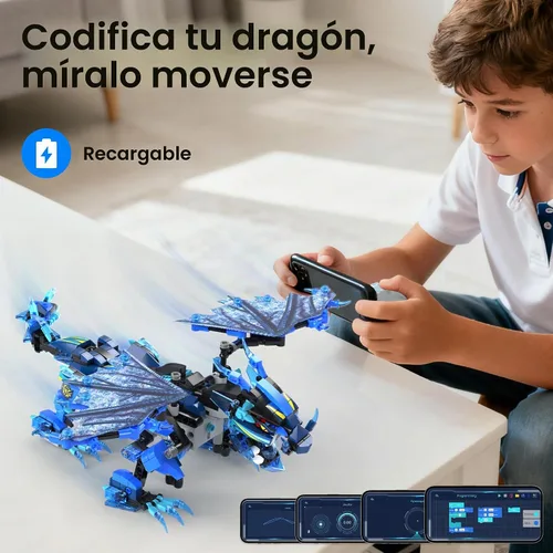 Vista 4 de OASO Kit de construcción de dragones, regalos STEM para niños de 8 a 12